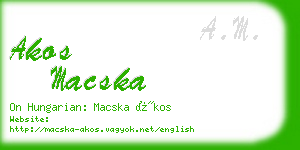 akos macska business card